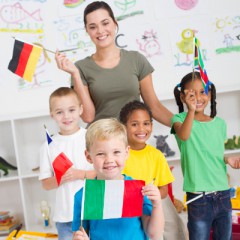 Children with Flags
