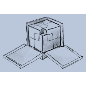 hand drawn illustration of trinomial block